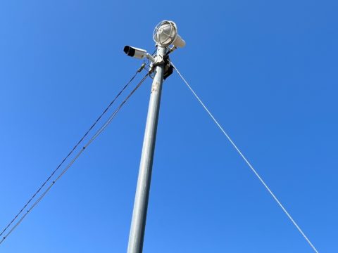 茨城県　運送会社様の駐車場　防犯カメラ工事